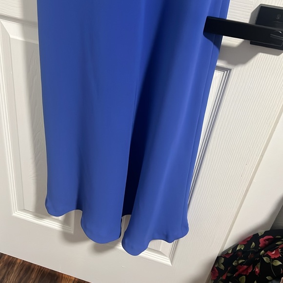 Bright blue modest midi dress, size 8 - Picture 3 of 6